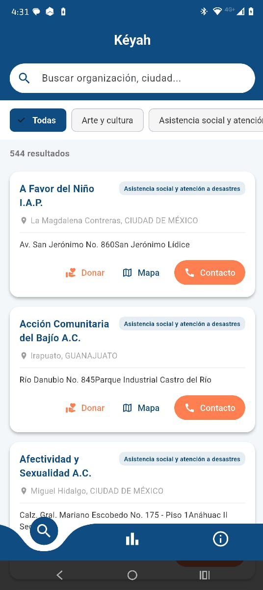 Keyah Main Dashboard Screenshot